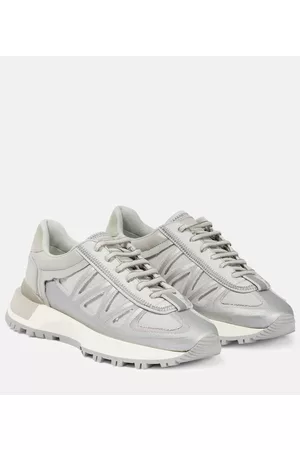 Maison Margiela Naiset Tennarit - Leather-trimmed low-top sneakers