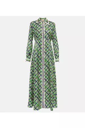 Gucci Naiset Maksimekot - Belt check silk maxi dress