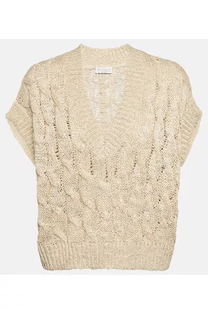 Brunello Cucinelli Naiset Neuleet - Cable-knit embellished sweater vest