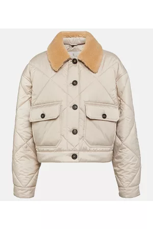Brunello Cucinelli Naiset Päällystakit - Shearling-trimmed quilted jacket