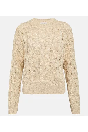 Brunello Cucinelli Naiset Neuleet - Cable-knit embellished sweater