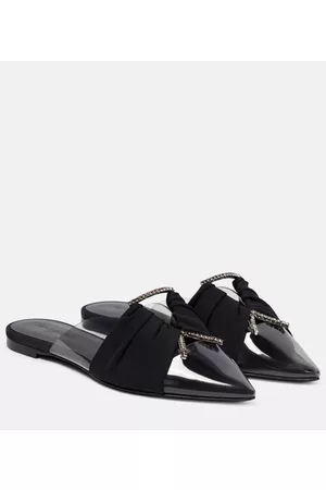 Nensi Dojaka Naiset Tohvelit - Crystal-embellished flat PVC slippers