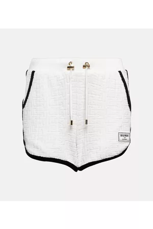 Balmain Naiset Shortsit - Monogram cotton-blend shorts