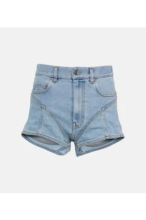 MUGLER Naiset Farkkushortsit - High-rise denim shorts