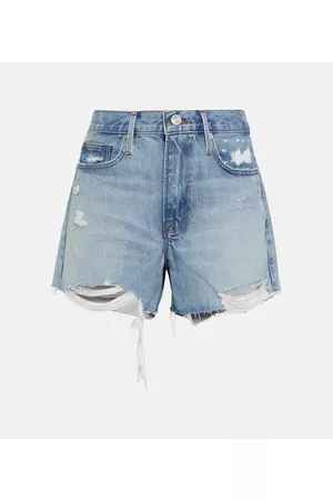 Frame Naiset Farkkushortsit - Le Brigette distressed denim shorts