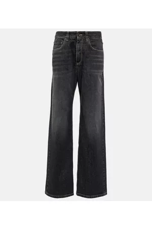 Brunello Cucinelli Naiset Leveälahkeiset Farkut - Embellished wide-leg jeans