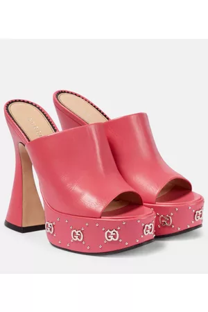 Gucci Naiset Sandaletit - GG leather platform sandals
