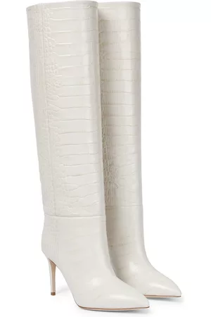 PARIS TEXAS Naiset Ylipolvensaappaat - Croc-effect leather knee-high boots
