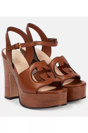 Gucci Naiset Sandaletit - Interlocking G leather platform sandals