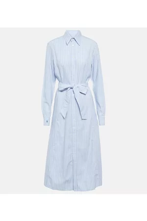 Ralph Lauren Naiset Kesämekot - Striped linen and cotton shirt dress