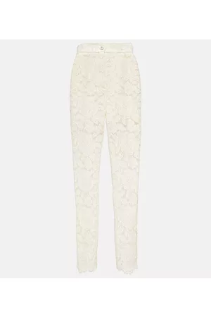 Dolce & Gabbana Naiset Housut - High-rise lace pants
