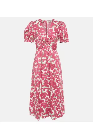 Diane von Furstenberg Naiset Printtimekot - Heather floral cotton midi dress