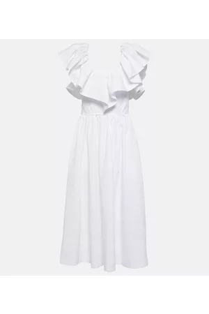 Chloé Naiset Mekot - Ruffle-trimmed cotton midi dress