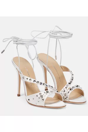 Alessandra Rich Naiset Sandaletit - Embellished silk satin sandals