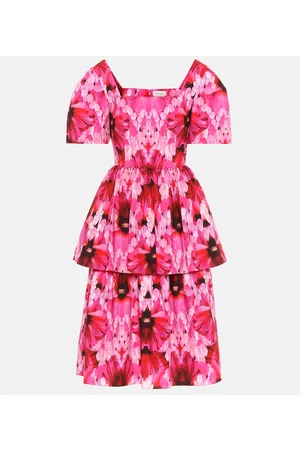 Alexander McQueen Naiset Printtimekot - Floral cotton-poplin midi dress