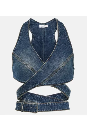 Alaïa Naiset Puserot - Wrap-around denim bralette