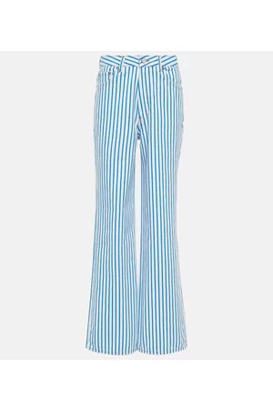 Ganni Naiset Leveälahkeiset Farkut - Magny striped high-rise straight jeans