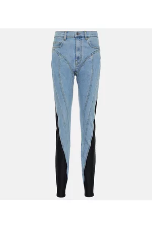MUGLER Naiset Skinny Farkut - Spiral paneled skinny jeans
