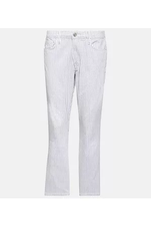Frame Naiset Leveälahkeiset Farkut - Le Crop Mini striped mid-rise bootcut jeans