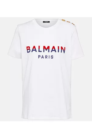 Balmain Naiset T-paidat - Logo cotton jersey T-shirt