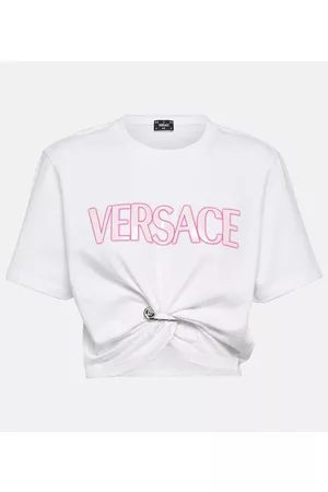 VERSACE Naiset Crop - Logo cotton cropped top