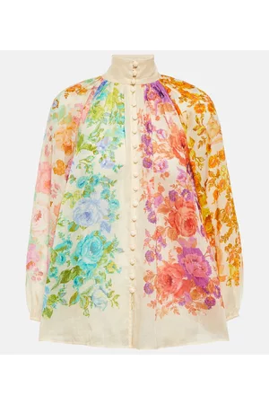 ZIMMERMANN Naiset Hihattomat - Floral ramie blouse