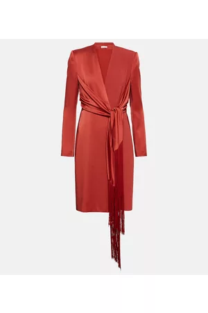Max Mara Naiset Kesämekot - Maura wrap satin minidress