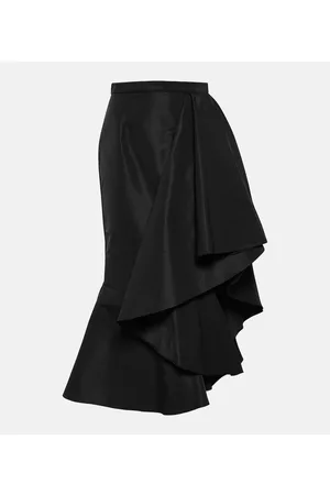 Alexander McQueen Naiset Midihameet - Asymmetric draped midi skirt