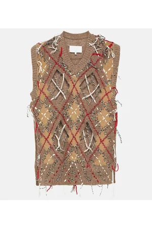 Maison Margiela Naiset Hihattomat - Jacquard wool-blend sweater vest