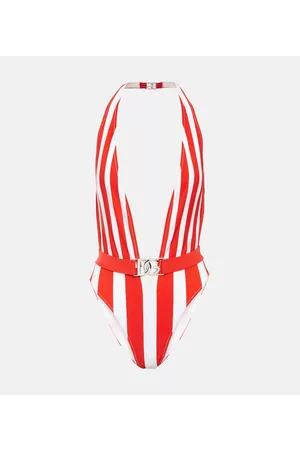 Dolce & Gabbana Naiset Uimapuvut - Portofino striped halterneck swimsuit