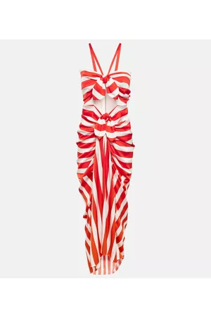Dolce & Gabbana Naiset Mekot - Portofino striped silk-blend midi dress