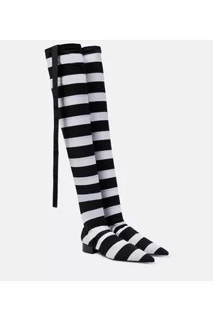 Dolce & Gabbana Naiset Ylipolvensaappaat - Portofino striped over-the-knee boots