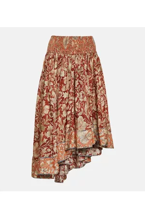 ZIMMERMANN Naiset Midihameet - Chintz asymmetric floral silk midi skirt