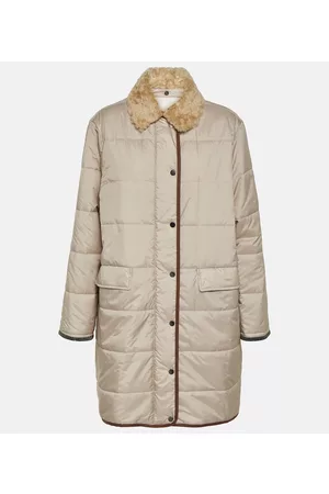 Brunello Cucinelli Naiset Päällystakit - Quilted shearling-trimmed puffer coat