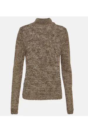 Totême Naiset Poolopaidat - Linen, cotton, and silk turtleneck sweater