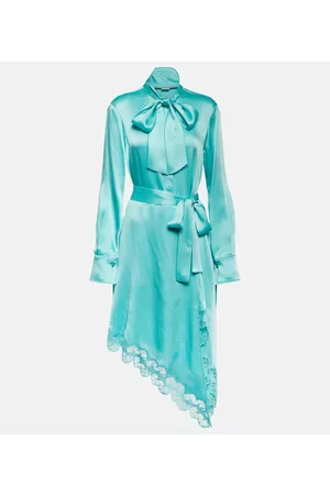 Stella McCartney Naiset Midimekot - Lace-trimmed satin midi dress