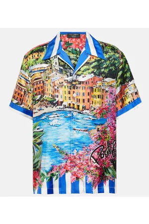 Dolce & Gabbana Naiset Pitkähihaiset - Portofino printed silk shirt