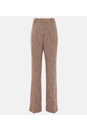 Chloé Naiset Leveälahkeiset - Mid-rise wide-leg tweed pants