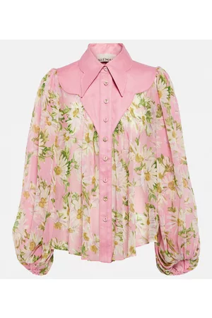 AlÃ©mais Naiset Pitkähihaiset - Maia floral silk shirt