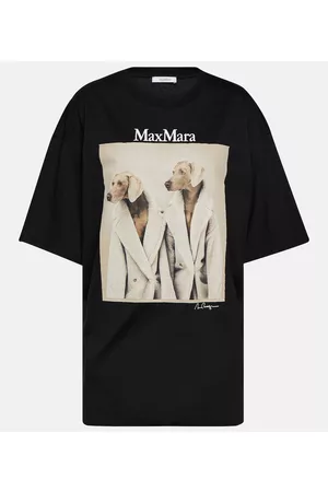 Max Mara Naiset T-paidat - Printed cotton T-shirt