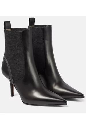 Brunello Cucinelli Naiset Nilkkurit - Embellished leather ankle boots