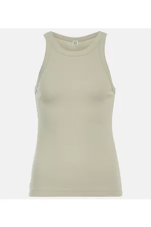 Totême Naiset Hihattomat - Cotton-blend jersey tank top