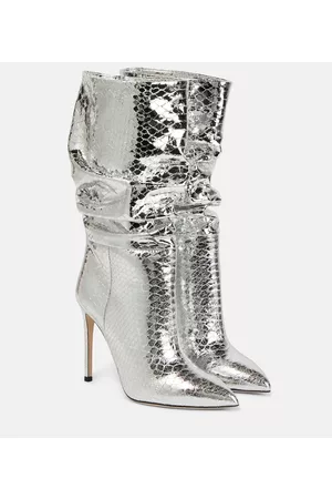 PARIS TEXAS Naiset Saappaat - Slouchy python-effect leather boots