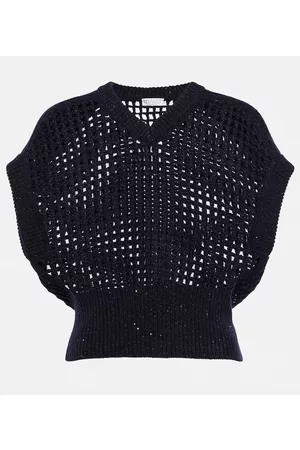 Brunello Cucinelli Naiset Neuleet - Embellished wool-blend sweater vest