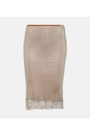 Sportmax Naiset Midihameet - Senior embellished mesh midi skirt