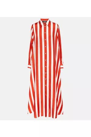 Dolce & Gabbana Naiset Maksimekot - Portofino striped silk shirt maxi dress