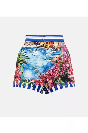 Dolce & Gabbana Naiset Shortsit - Portofino high-rise printed cotton shorts
