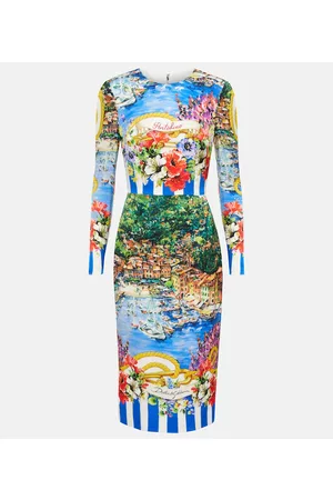 Dolce & Gabbana Naiset Printtimekot - Portofino printed silk-blend midi dress