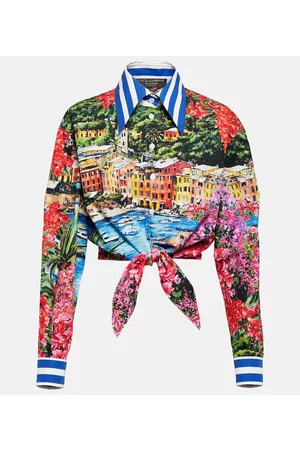 Dolce & Gabbana Naiset T-paidat - Portofino printed cotton jersey T-shirt