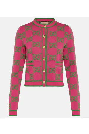 Gucci Naiset Neuletakit - GG jacquard cotton-blend cardigan